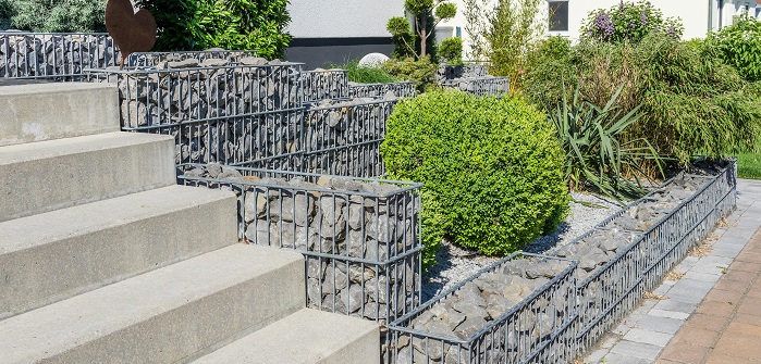 Doppelstabmatten für Haus und Garten.Gabionen im Garten die moderne Lösung einer Mauer