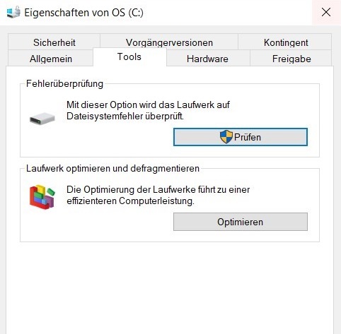  Mit dem Windows Explorer die Festplatte prüfen