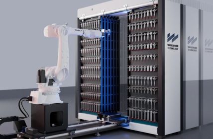 Neues TOOL-L Speichersystem lagert automatisiert fünftausend Werkzeuge platzsparend (Foto: WASSERMANN TECHNOLOGIE GmbH)