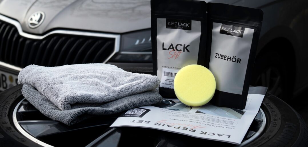 Immer mehr Autofahrer setzen auf DIY-Lösungen: Kratzer am Auto selbst entfernen mit Kiezlack. Abbildung: Lack-Reparaturset von Kiezlack (Foto: Carsystem Farberlin GmbH)